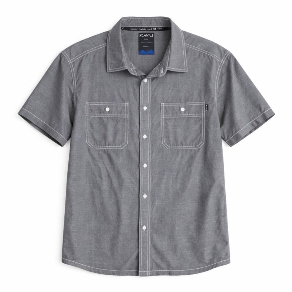 KAVU Gray Short Sleeve Button Down Shirt XXL Outdoor Casual